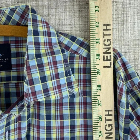 Tailorbyrd Collection Plaid Shirt Long Sleeve Button Down Mens 2XL Blue Yellow - Picture 3 of 7